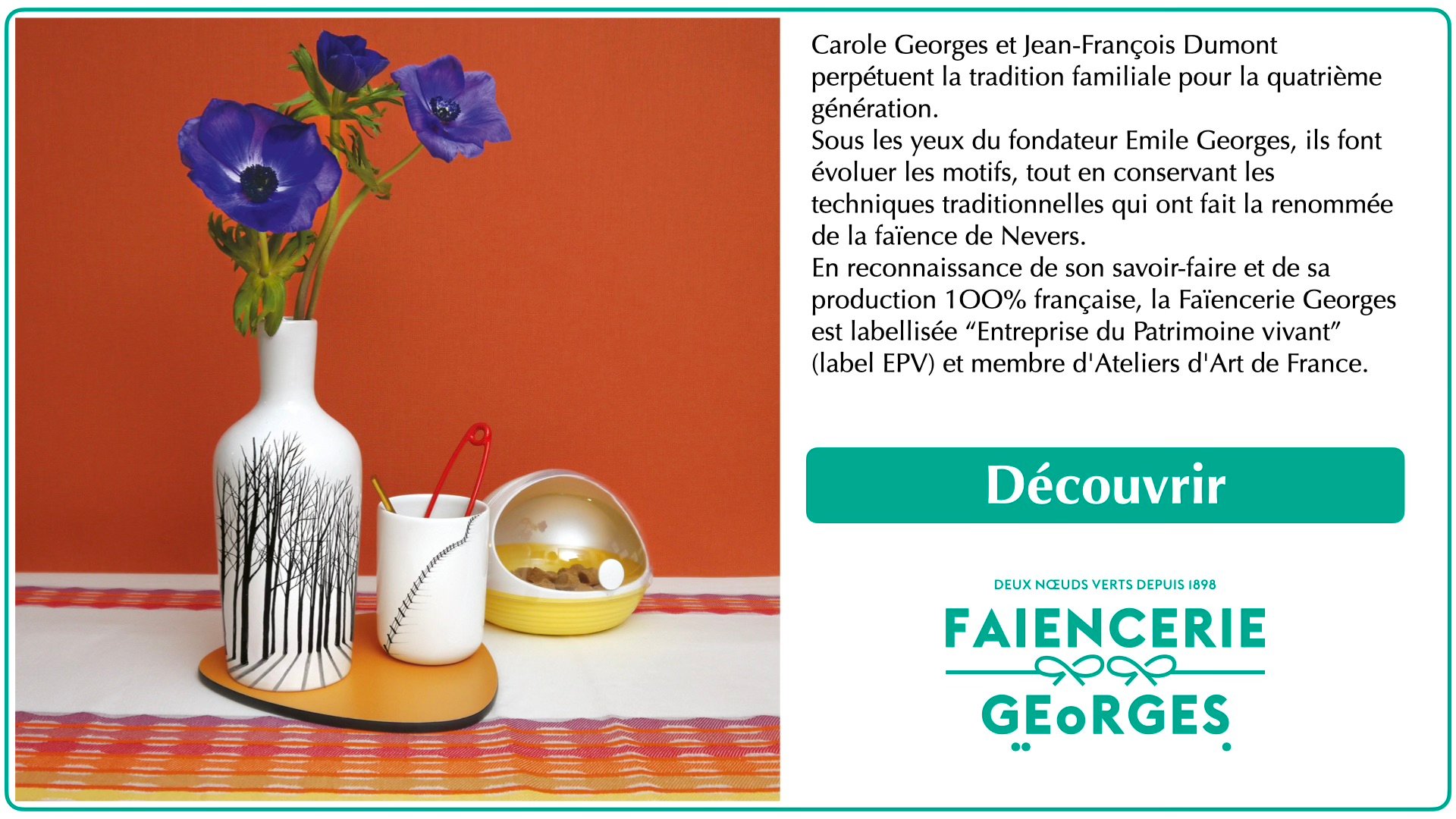 Banner du concours Savoir-faire Made in France - Faiencerie Georges