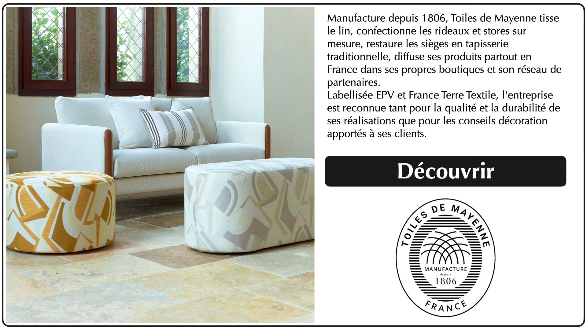 Banner du concours Savoir-faire Made in France - Toiles de Mayenne