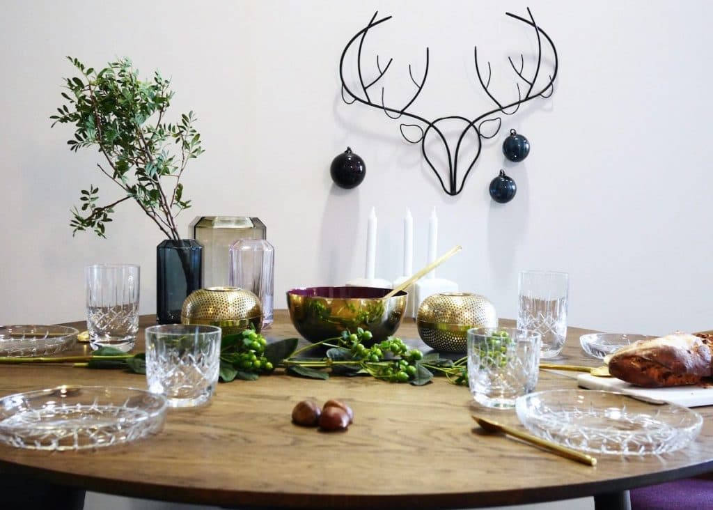 Table Noel bleu et or ClemAroundTheCorner.com