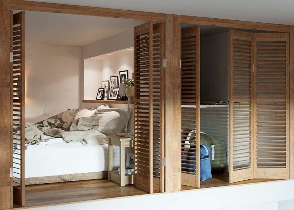 studio duplex chambre cocon en bois arbre
