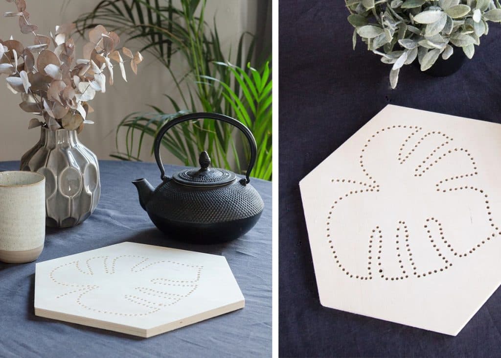 dessous de plat original diy monstera blog deco clem around the corner