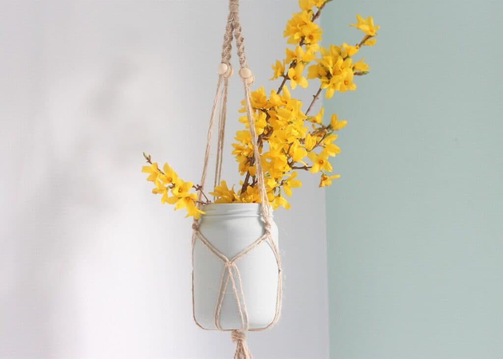 fabriquer soi-même support porte-plante suspendu macramé DIY - blog création déco