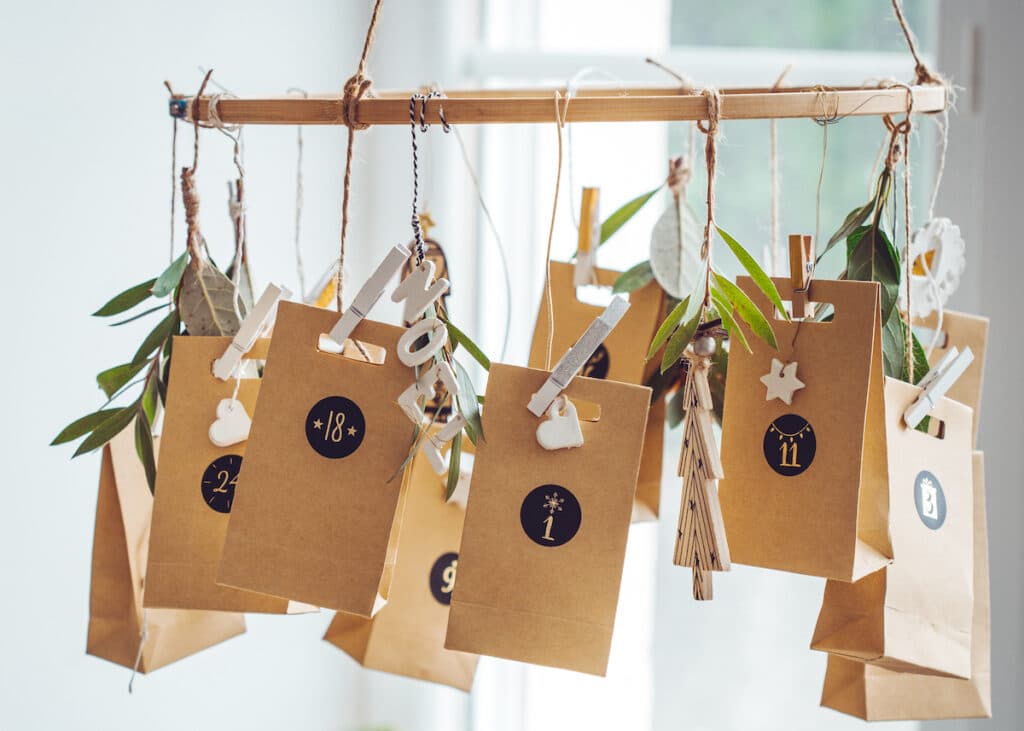 calendrier de l'avent DIY carton bois ficelle
