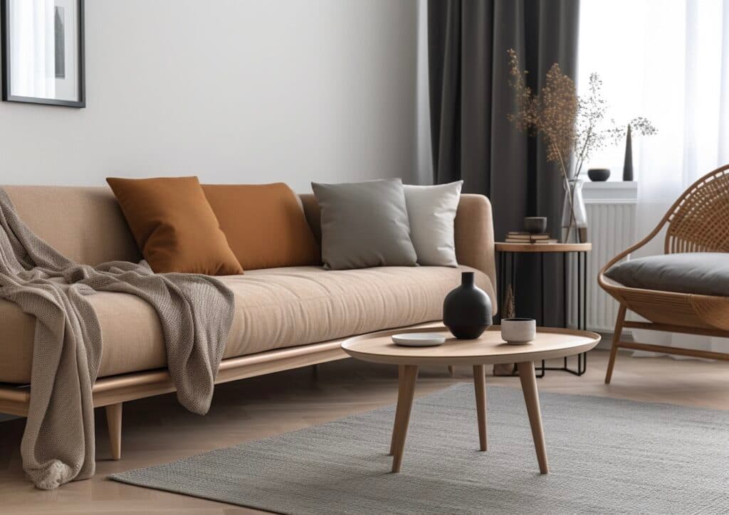 comment mettre un plaid sur un canapé scandinave