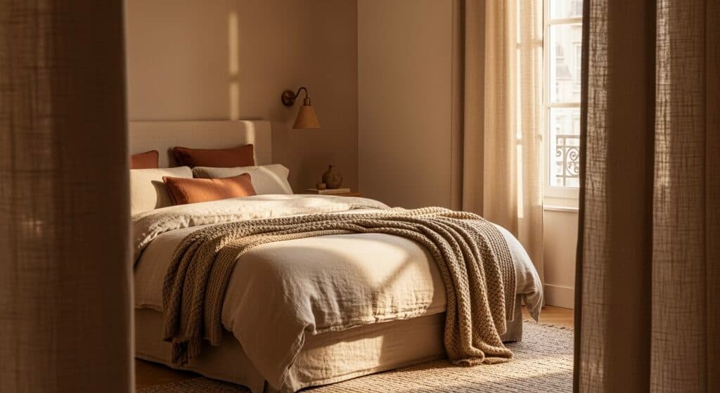 chambre cosy palette texture conseils décoratrice intérieur blog