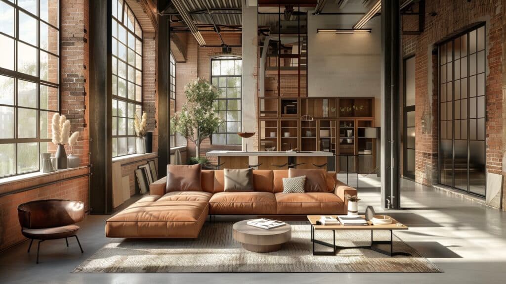 séjour ouvert style industriel idée agencement - blog déco