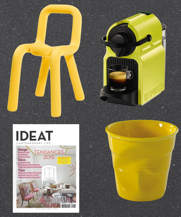 Enigme einstein by Clem Around The Corner. Jaune bold nespresso revol.