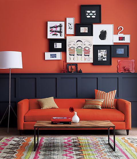 peinture mur orange