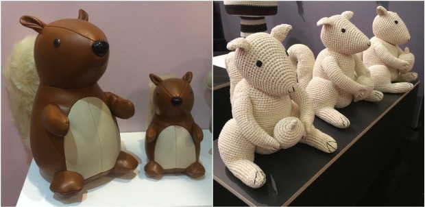 Peluche deco ecureil enfant simili cuir
