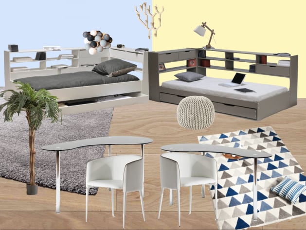 deco chambre ado double fille garcon jumeaux
