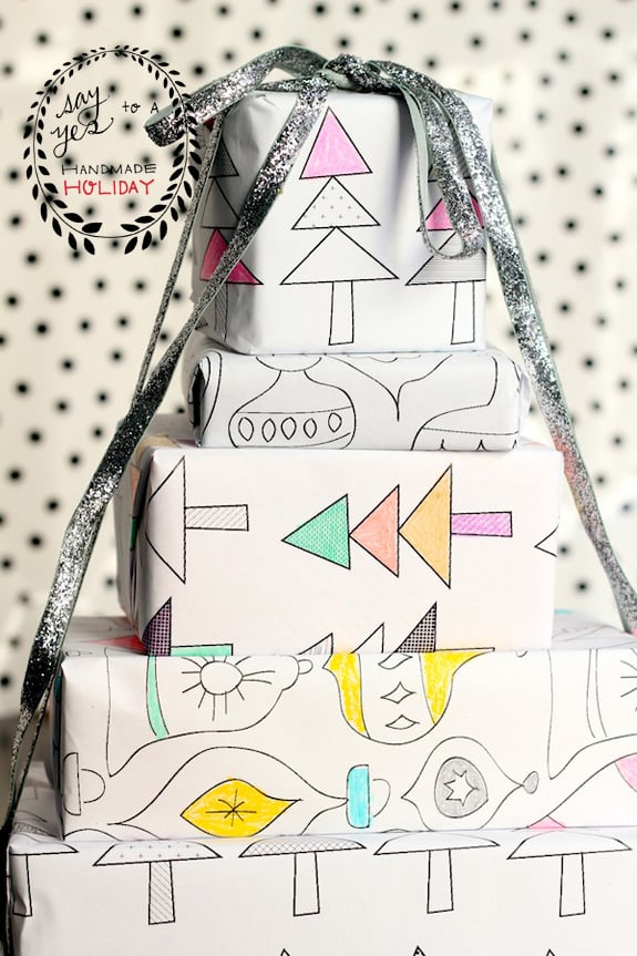 Papier cadeau à colorier
