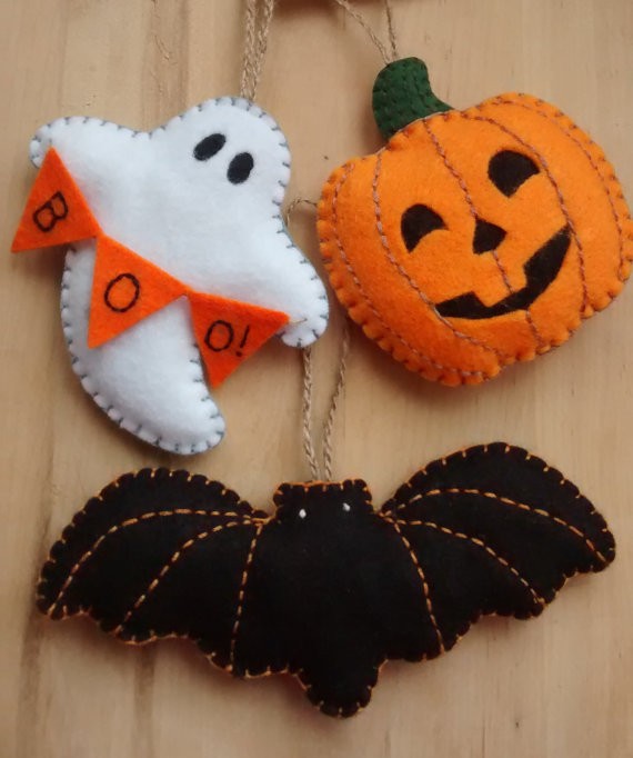 Halloween Etsy feutrine fantome citrouille.