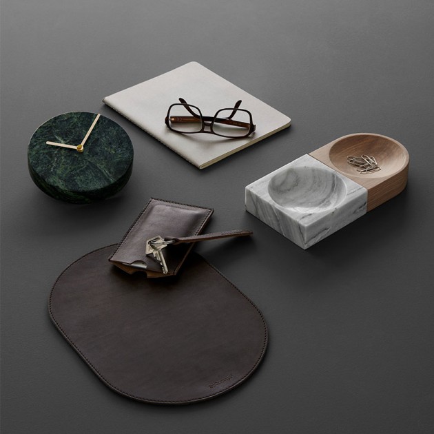 horloge marbre accessoire bureau deco
