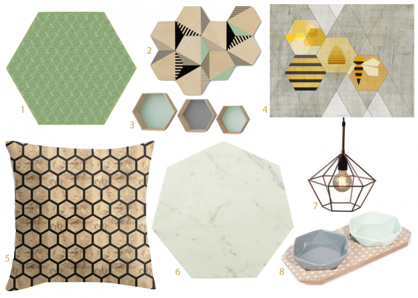décoration forme alvéole hexagonale