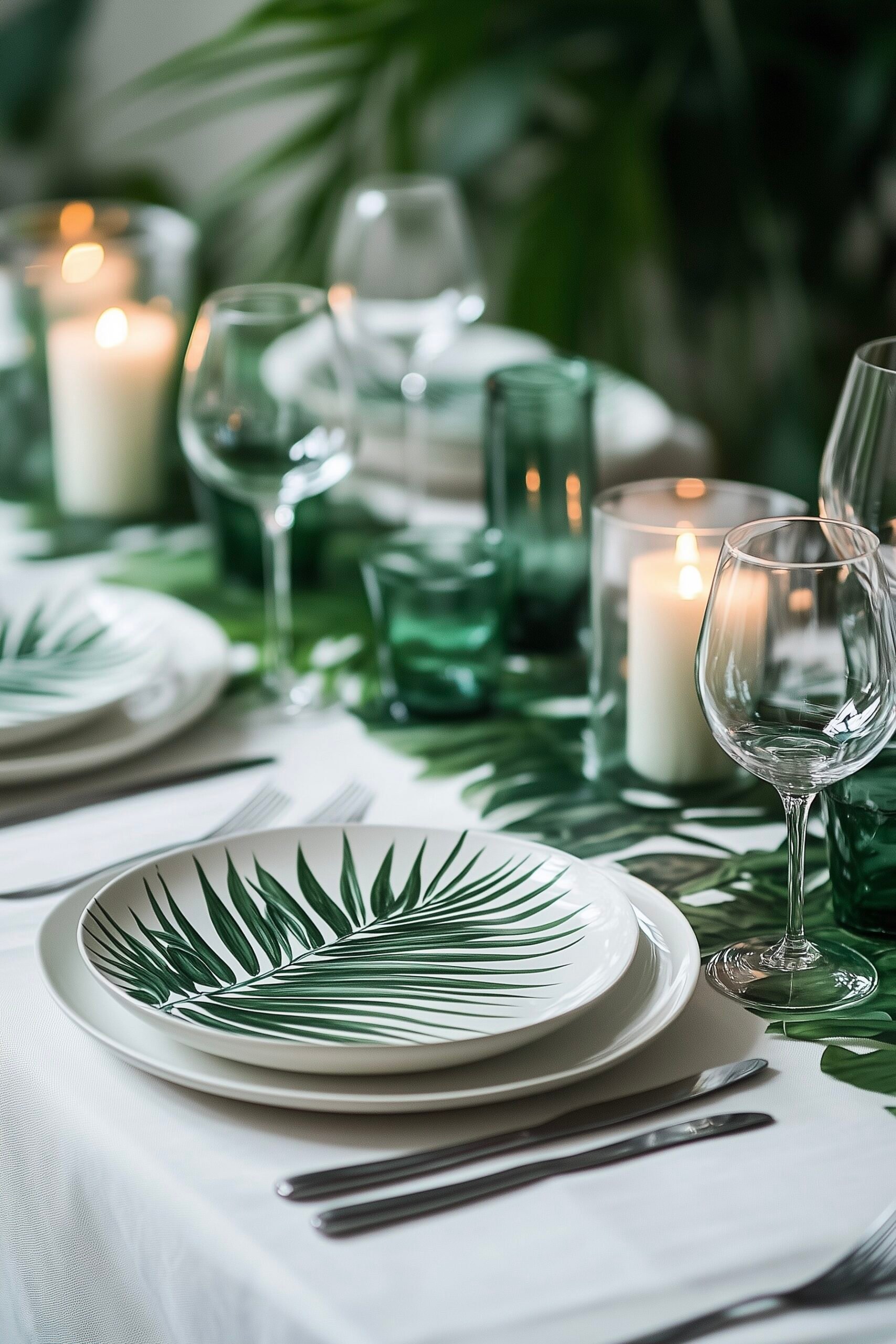 mariage décoration tendance jungle table