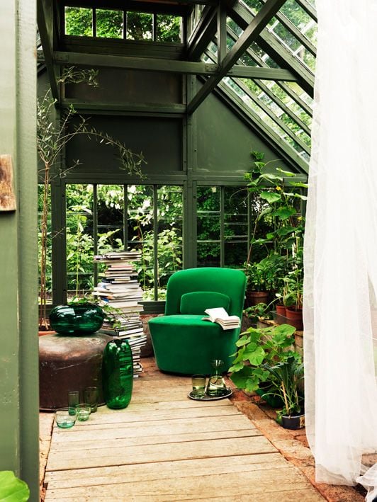 déco fauteuil vert flashy