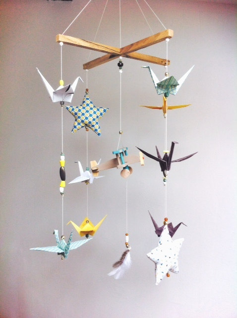 mobile enfants diy oiseau origami