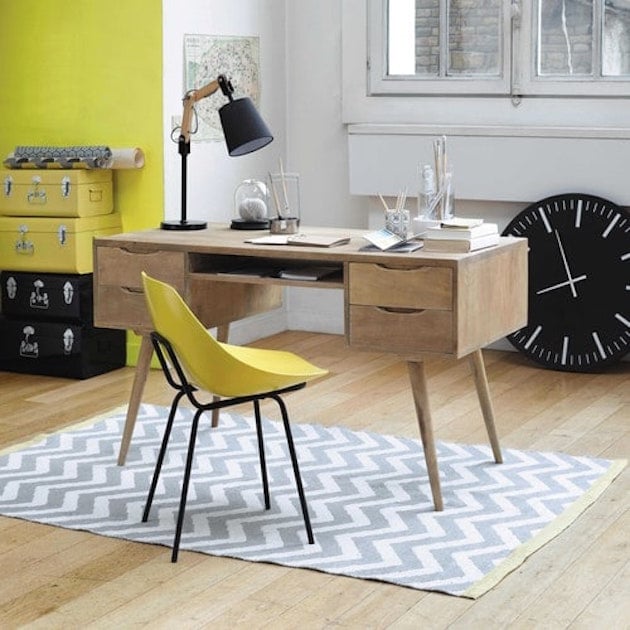 chambre jaune et gris idee deco