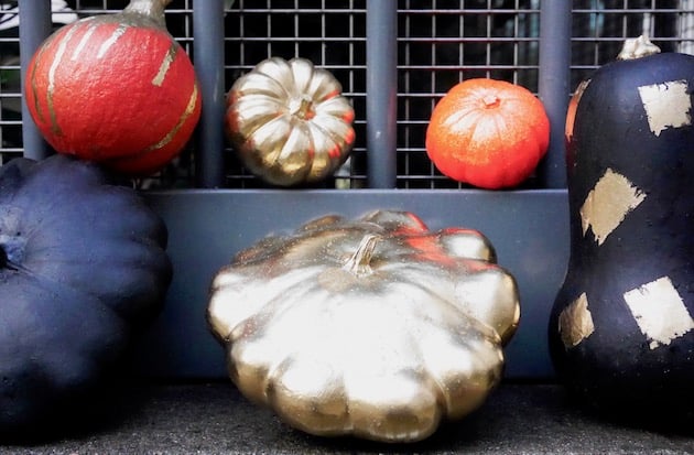 alternative à la citrouille Halloween diy decoration courge peinte