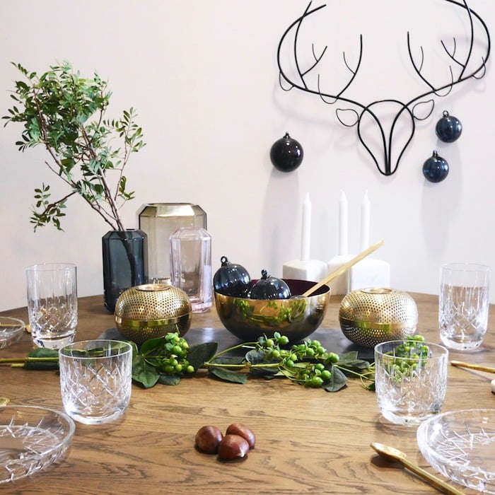 Table Noel bleu et or ClemAroundTheCorner.com