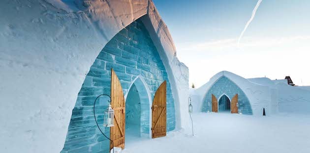 hôtel de glace Quebec Canada éphemère