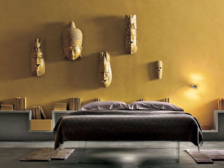 chambre jaune moutarde prune ton sur ton