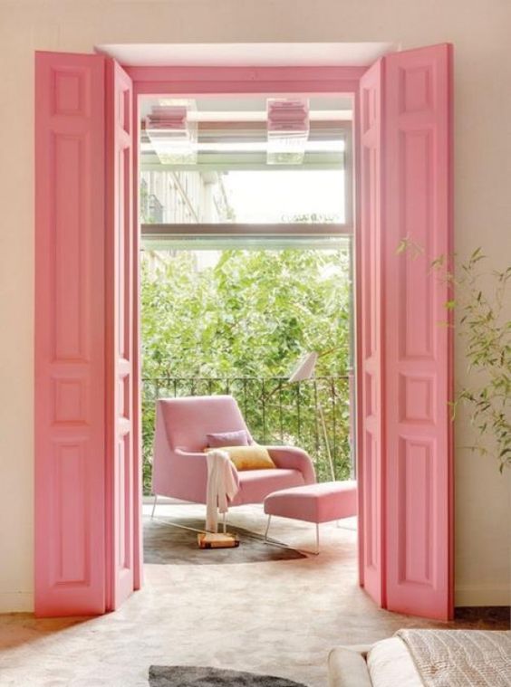 repeindre ses volets en bois en rose poudre