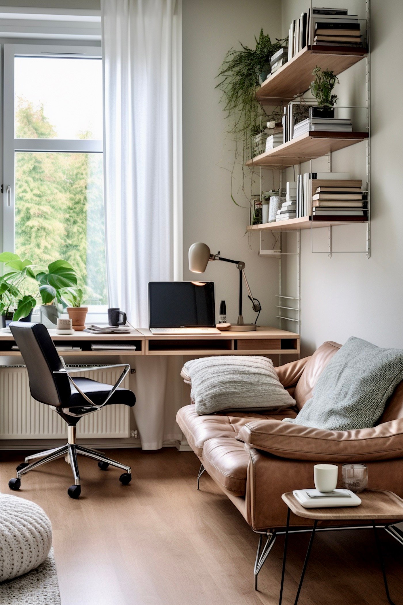 ajouter aménager bureau chez soi salon