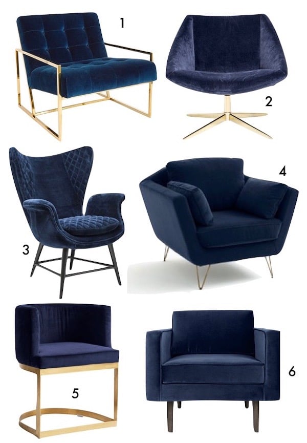 bleu marine decoration blog deco fauteuil velours