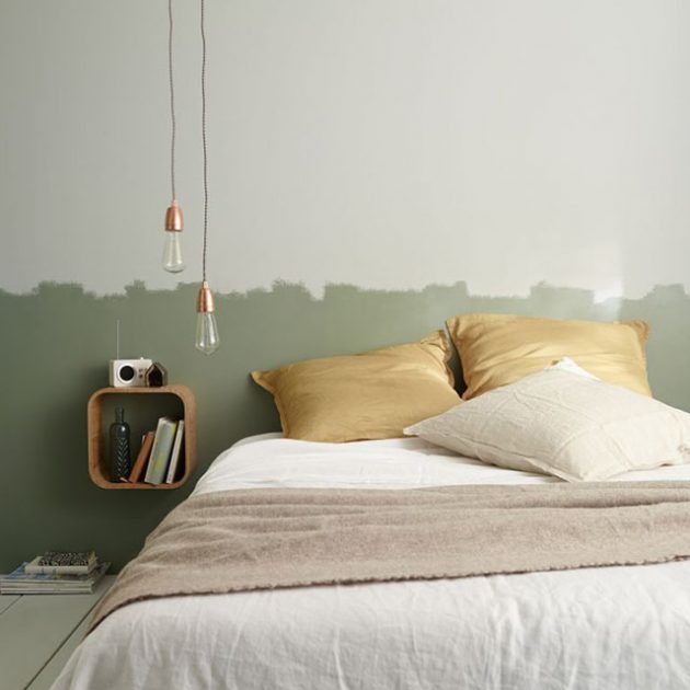 tete de lit en peinture diy effet coup de pinceaux