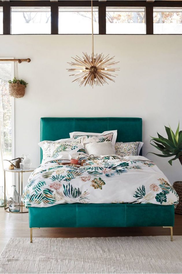 chambre tropicale moderne suspension laiton