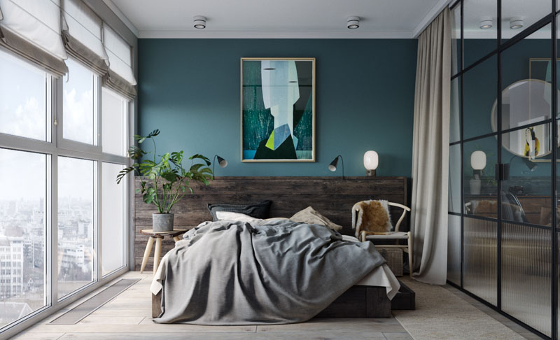 chambre mur bleu canard clemaroundthecorner.com