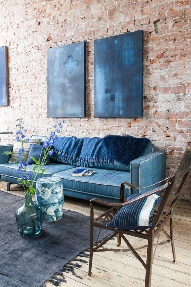 ameublement de couleur bleu indigo canape chaises