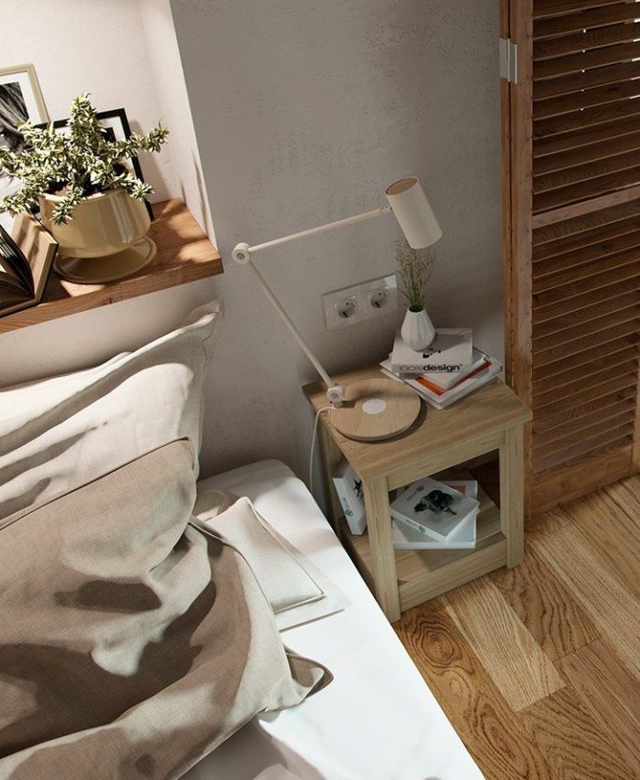 studio duplex chambre en mezzanine scandinave cosy