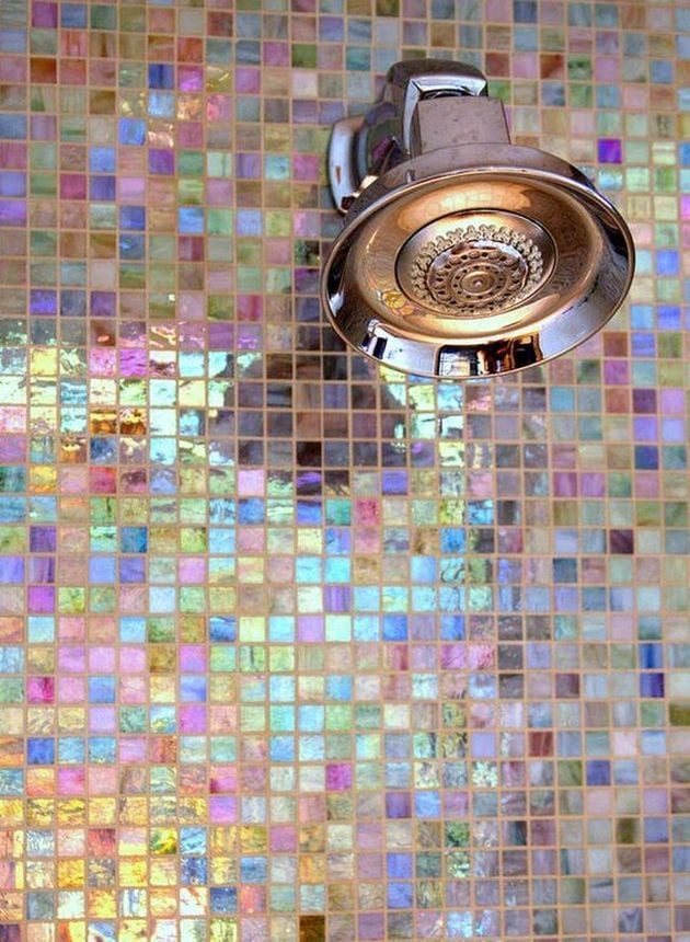douche holographique irise