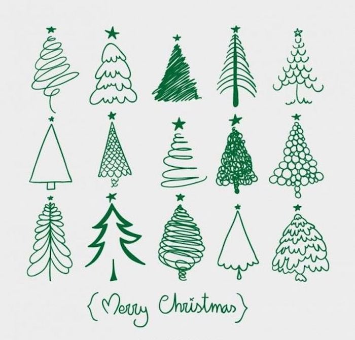 diy carte de voeux simple avec sapins