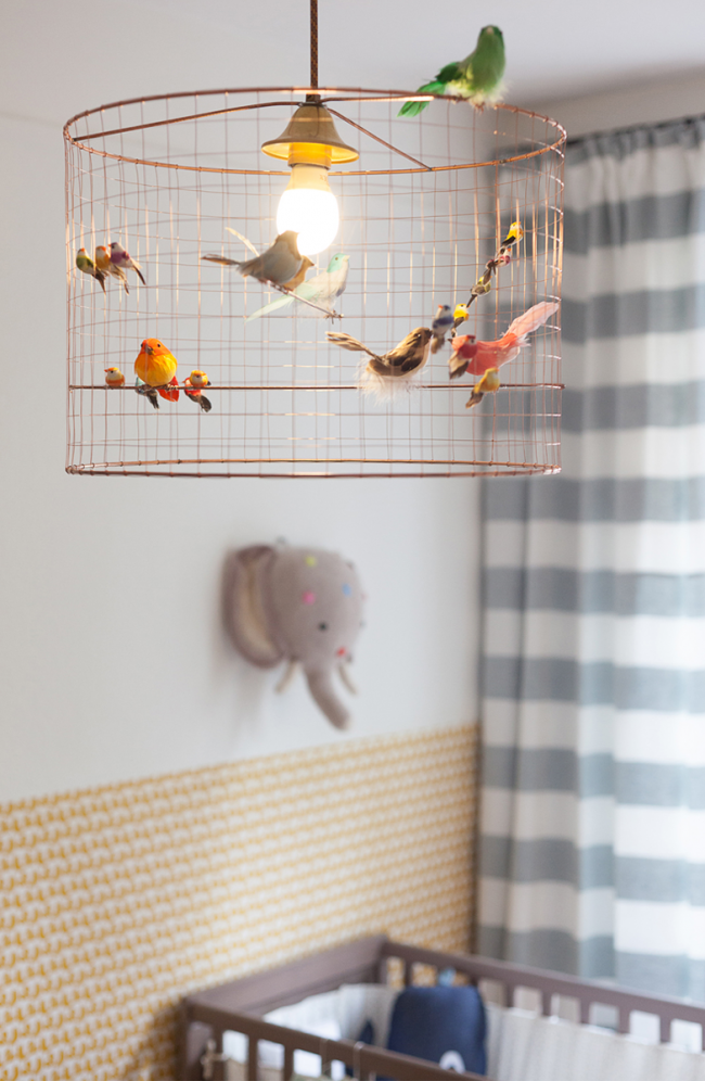 lampe volière cage oiseaux pas chere en cuivre perruche