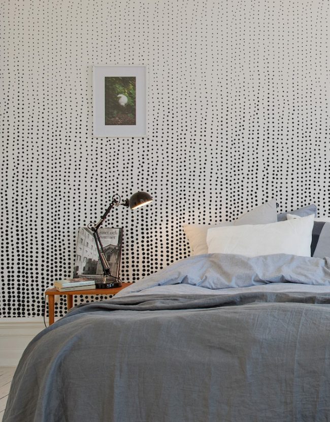couleur de chambre papier peint point noir