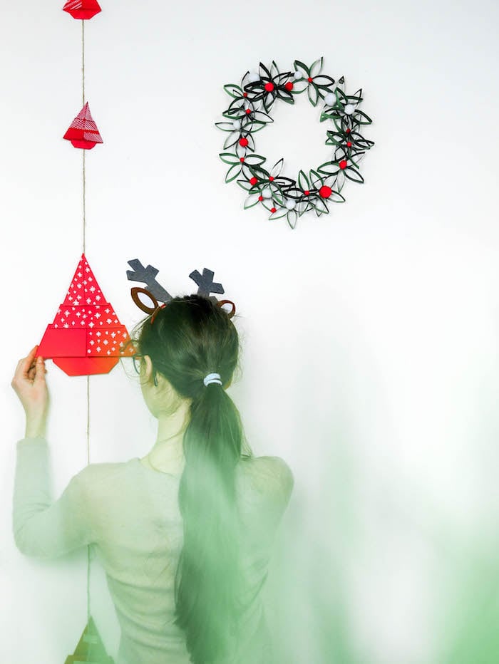 tuto papier découpage pliage enfant déco de Noël facile à fabriquer guirlande - blog déco - clem around the corner