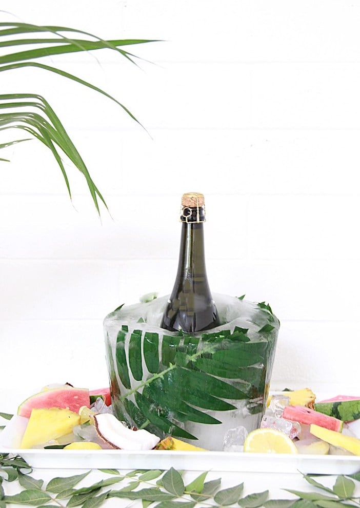 seau champagne diy tendance tropicale jungle fete clemaroundthecorner