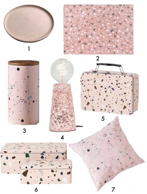 objet décoration pépite pointillé motif rose pour chambre