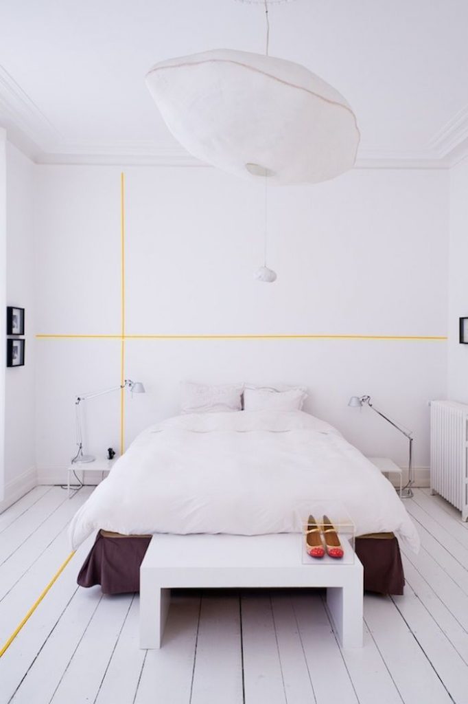 deco graphic jaune washi tape masking tape scotch adhesif lit chambre