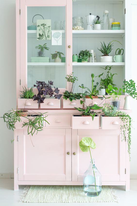 vaisselier upcycling diy mobilier rangement cuisine urban jungle rose blog deco
