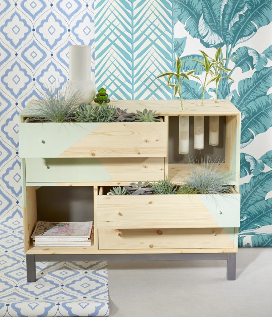 meuble végétal diy commode vert mint blog déco clem around the corner