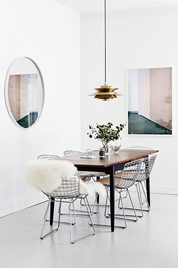 déco motif grille wire chair Harry Bertoia blog design clem around the corner