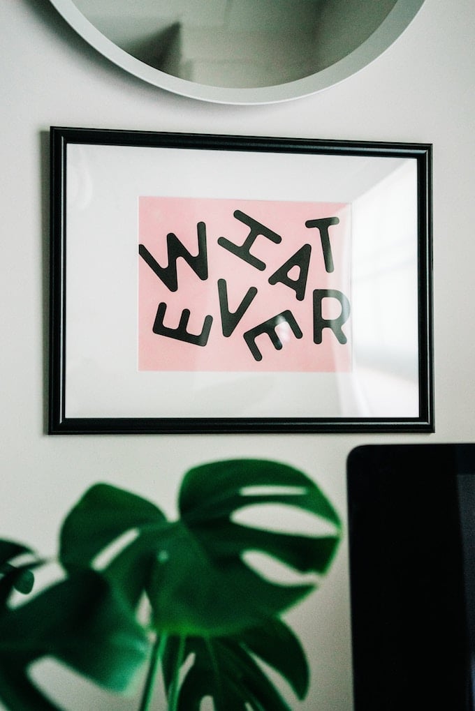 affiche What ever rose plante dépolluante monstera