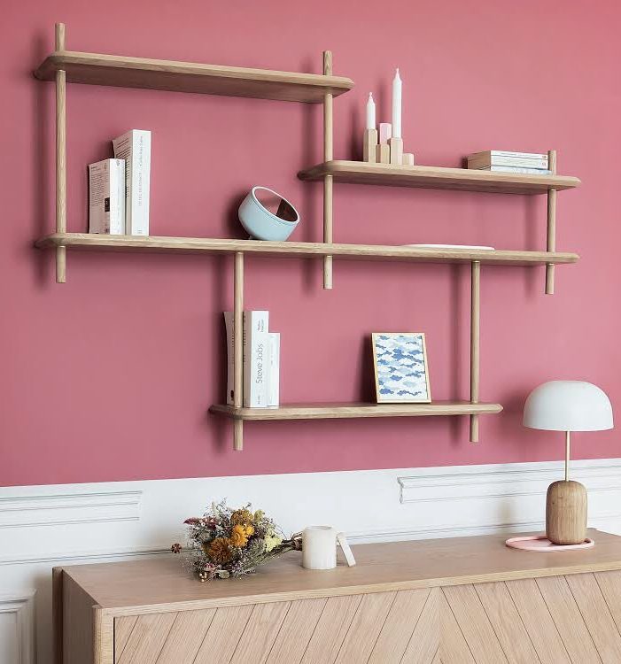 Maison et objet septembre 2018 mur rose étagère bois harto - blog déco - clem around the corner