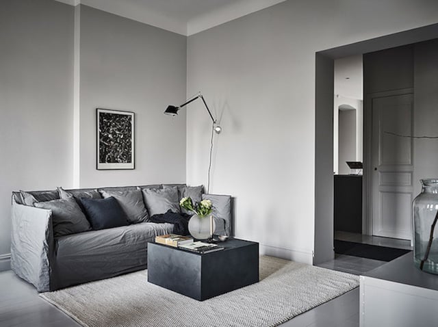 canapé lin gris mur shades of grey - blog déco - clem around the corner