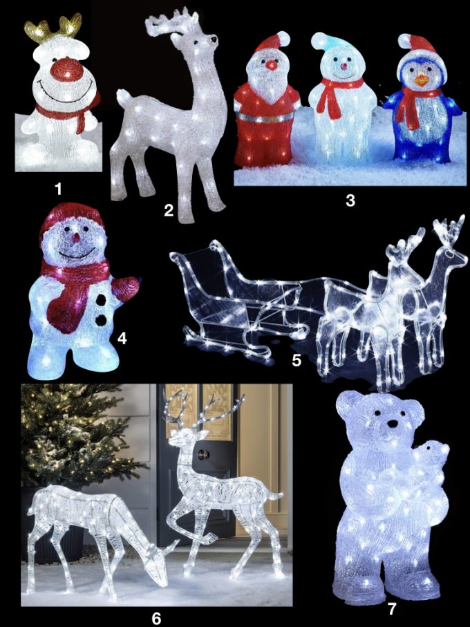 déco de noël extérieure statuette lumineuse renne ourson bonhomme neige - blog déco - Clem Around The Corner