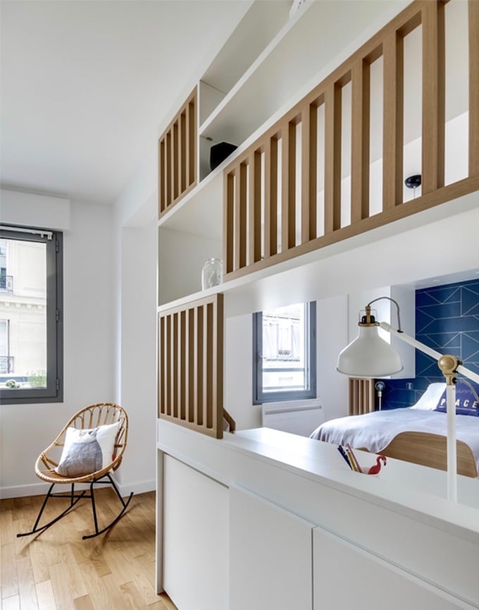 studio transformé en 2 pièces cloison ajourée design bois scandinave - blog déco - clem around the corner